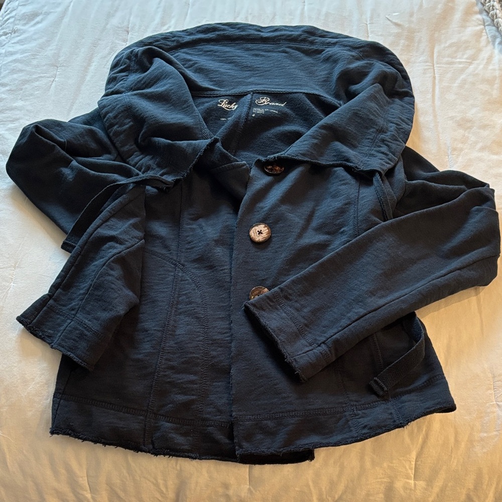 Lucky Brand Navy Blue Cotton Top